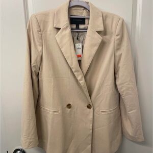 Banana Republic Cream Double-Breasted Blazer